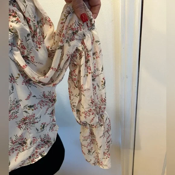 $15 sale New Missguided tie neck crop top blouse frill floral 0114 ASOS w ♥️59 - Picture 4 of 12